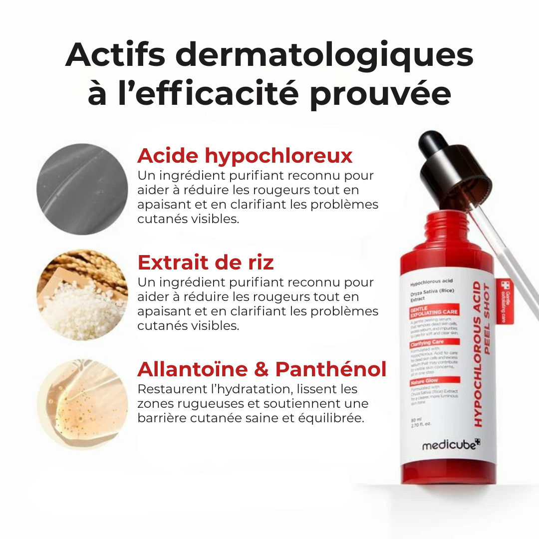 Medicube™ Duo Éclat Hypochloreux – Peeling Douce pour Lisser et Illuminer (Visage + Corps)