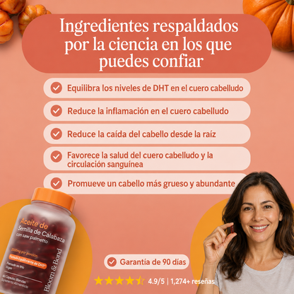 Bloom & Bond - Capsulas Blandas de Aceite de Semilla de Calabaza