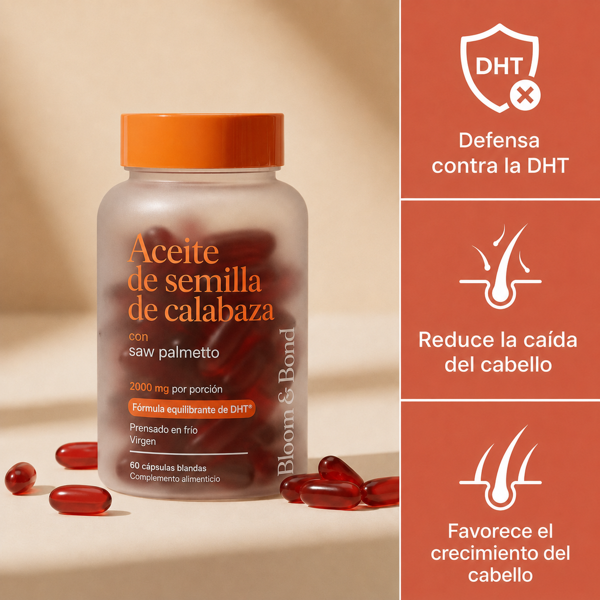 Bloom & Bond - Capsulas Blandas de Aceite de Semilla de Calabaza