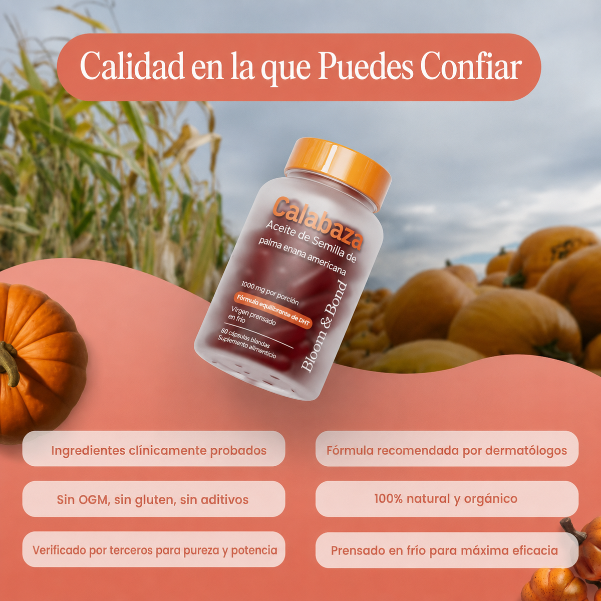 Bloom & Bond - Capsulas Blandas de Aceite de Semilla de Calabaza