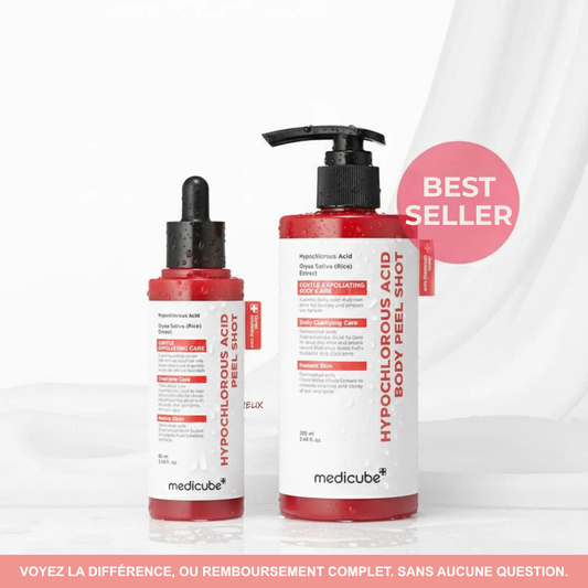 Medicube™ Duo Éclat Hypochloreux – Exfoliation Douce pour Lisser et Illuminer (Visage + Corps)